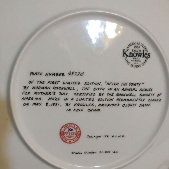 Norman Rockwell "Mother's Day 1981" Plate - Picture 5 of 5